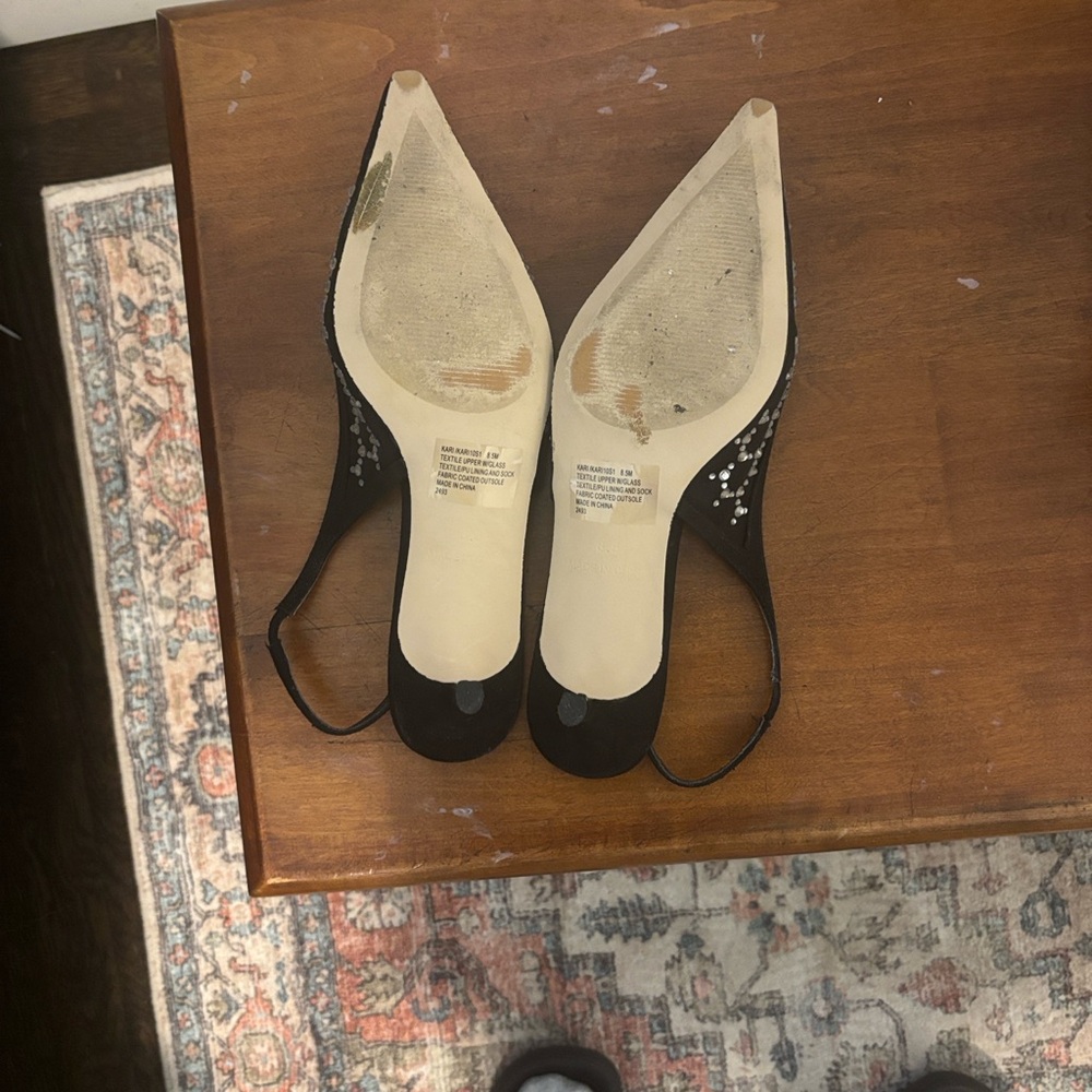Steve Madden Black Rhinestone Kitten Heels - Picture 4 of 7